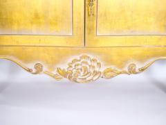 Hand Carved Gilt Gold Painted Exterior Two Part Display Cabinet - 3534802