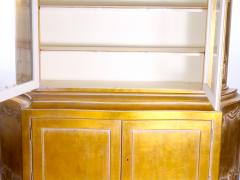 Hand Carved Gilt Gold Painted Exterior Two Part Display Cabinet - 3534803