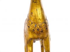 Hand Carved Gilt Gold Wood Base Decorative Horse Sculpture - 2827046