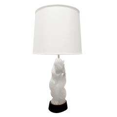 Hand Carved Italian Alabaster Table Lamp 1940s - 2062728