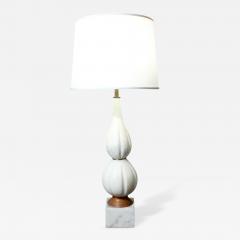 Hand Carved Italian Alabaster Table Lamp on a Marble Base - 189368