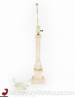 Hand Carved Italian Mid Century Alabaster Column Table Lamp - 2574524
