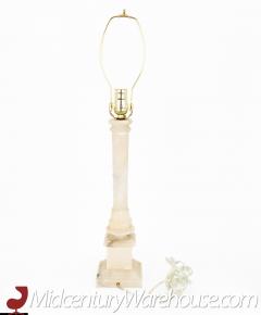 Hand Carved Italian Mid Century Alabaster Column Table Lamp - 2574525