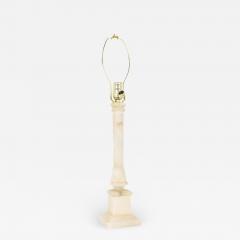 Hand Carved Italian Mid Century Alabaster Column Table Lamp - 2576406