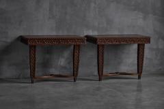 Hand Carved Ornate Wooden Console Tables France Late 19th Century - 4437420