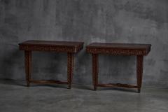 Hand Carved Ornate Wooden Console Tables France Late 19th Century - 4437429