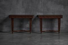 Hand Carved Ornate Wooden Console Tables France Late 19th Century - 4437430