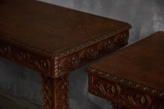 Hand Carved Ornate Wooden Console Tables France Late 19th Century - 4437433