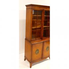 Hand Carved Painted Satinwood Adams Style Bookcase Display Cabinet - 3623936