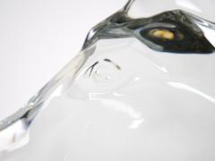 Hand Carved Rock Crystal Equo Case Horse Head Marble Base Sculpture - 3811340