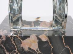 Hand Carved Rock Crystal Equo Case Horse Head Marble Base Sculpture - 3811346