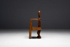 Hand Carved Rural Figure Chair France 20th Century - 4549612