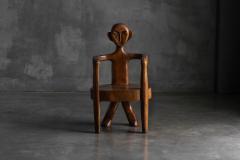 Hand Carved Rural Figure Chair France 20th Century - 4549635