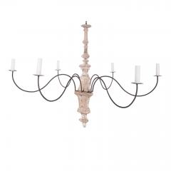 Hand Carved Six Arm Chandelier - 4603475