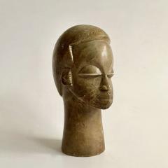 Hand Carved Soapstone Tribal Bust 1940s - 3633896