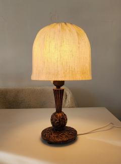 Hand Carved Swedish Table Lamp 1930s - 4820019