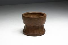 Hand Carved Usu Wooden Mortar Japan Early 20th Century - 4606532