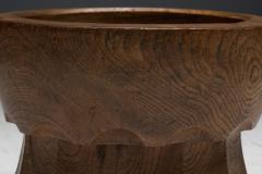 Hand Carved Usu Wooden Mortar Japan Early 20th Century - 4606535