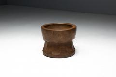 Hand Carved Usu Wooden Mortar Japan Early 20th Century - 4606546