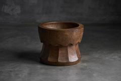 Hand Carved Usu Wooden Mortar Japan Early 20th Century - 4606547