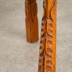 Hand Carved Viking Style Tripod Stool in Solid Beech Denmark 1900s - 2614923