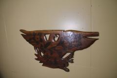 Hand Carved Wooden Eagle Wall Sculpture - 2273152