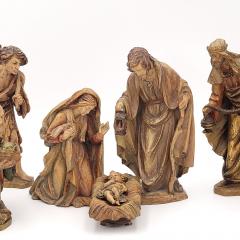 Hand Carved and Painted Cr che Figures Italy 1940s - 2884793