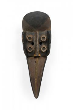 Hand Carved and Painted Wood Mask Wall Plaque in Bird Form - 4671082