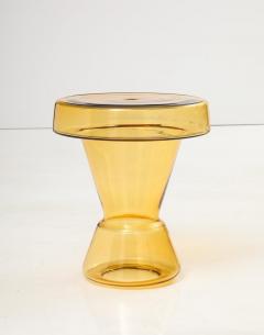 Hand Casted Amber Gold Murano Glass Side Table Italy Tall 17 75 H - 3730965