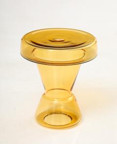 Hand Casted Amber Gold Murano Glass Side Table Italy Tall 17 75 H - 3730968