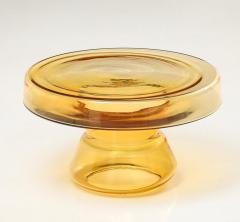 Hand Casted Amber Gold Round Murano Glass Side Table Italy Short 12 5 H - 3730954