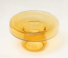 Hand Casted Amber Gold Round Murano Glass Side Table Italy Short 12 5 H - 3730955