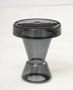 Hand Casted Amber Smoke Grey Glass Side Table Italy Tall 17 75 H - 3730974