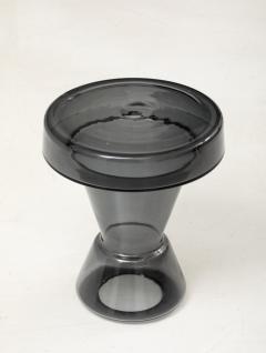 Hand Casted Amber Smoke Grey Glass Side Table Italy Tall 17 75 H - 3730978