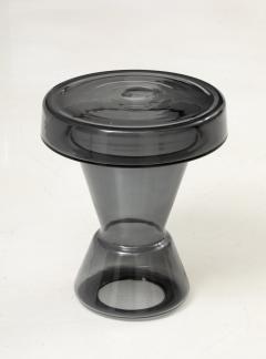 Hand Casted Amber Smoke Grey Glass Side Table Italy Tall 17 75 H - 3730981