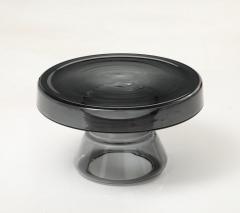 Hand Casted Smoke Grey Round Murano Glass Side Table Italy Short 12 5 H - 3730940