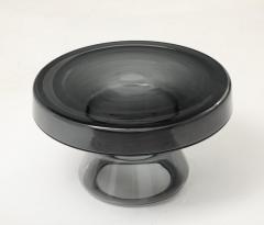 Hand Casted Smoke Grey Round Murano Glass Side Table Italy Short 12 5 H - 3730941