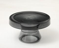 Hand Casted Smoke Grey Round Murano Glass Side Table Italy Short 12 5 H - 3730944