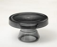 Hand Casted Smoke Grey Round Murano Glass Side Table Italy Short 12 5 H - 3730946