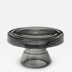 Hand Casted Smoke Grey Round Murano Glass Side Table Italy Short 12 5 H - 3732896