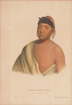 Hand Colored Engraving of American Indians 19th Century - 2490157