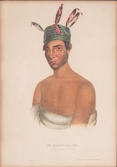 Hand Colored Engraving of American Indians 19th Century - 2490112