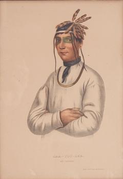 Hand Colored Engraving of American Indians 19th Century - 2490130