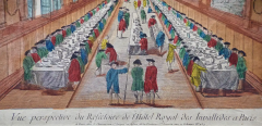 Hand Colored Vue doptique of the Hotel des Invalides Dining Room in Paris - 2675681