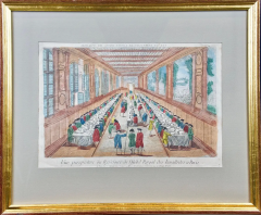 Hand Colored Vue doptique of the Hotel des Invalides Dining Room in Paris - 2675697