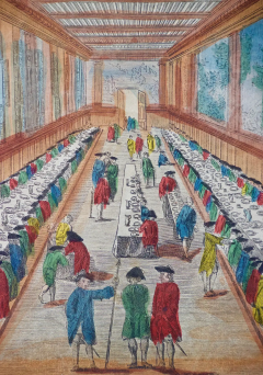 Hand Colored Vue doptique of the Hotel des Invalides Dining Room in Paris - 2675733
