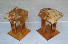 Hand Crafted Californian Studio Polished Stone Top End Tables from the 1960s - 572438