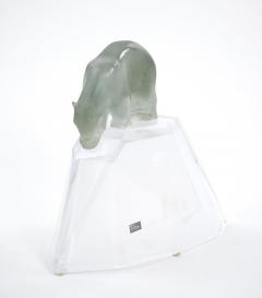 Hand Crafted Mouth Blown Glass Daum Decorative Sculpture Standing Polar Bear - 4086093
