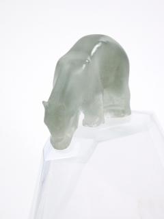 Hand Crafted Mouth Blown Glass Daum Decorative Sculpture Standing Polar Bear - 4086096