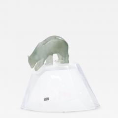 Hand Crafted Mouth Blown Glass Daum Decorative Sculpture Standing Polar Bear - 4087382